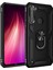 Xiaomi Redmi Note 8 Kılıf Yüzüklü Standlı Lüx Silikon + Kırılmayan Esnek Nano Cam - Siyah 1