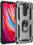 Xiaomi Redmi Note 8 Pro Kılıf Yüzüklü Standlı Lüx Silikon + 5D Nano Tam Ekran Koruyucu Gümüş 1