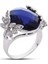 Çiçek Bahçesi Mavi Taşlı Beyaz Yüzük - Gms179 1