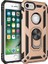 iPhone 7 Kılıf Vega Yüzüklü Araç İçi Mıknatıslı Yeni Nesil Tam Koruma Kılıf - Gold 1