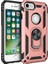 iPhone 7 Plus Kılıf Vega Yüzüklü Araç İçi Mıknatıslı Yeni Nesil Tam Koruma Kılıf - Rose Gold 1