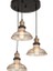 vintage,retro,rustik 3XE27 siyah metal gövde bal camlı sarkıt avize çap:30cm 1