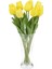Fransız Style Şeffaf Vazoda 10'lu Sarı Islak Lale Yapay Çiçek 2