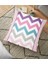 Renkli Zigzag Motifli Pembe Zeminli Modern Yer Minderi - 70 x 70 cm 1