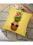 Sarı Zeminli 3D Ananas Modern Tasarımlı Yer Minderi - 70 x 70 cm 1