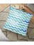 Sulu Boyalı Zigzag Desenli Dijital Baskılı Yer Minderi - 70 x 70 cm 1