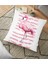 Pudra Çizgi Desenli Flamingo Baskılı Dekoratif Yer Minderi - 70 x 70 cm 1