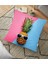 Mavi Pembe Ananas Desenli Modern Yer Minderi - 70 x 70 cm 1