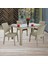 Elit Rattan 90x150 4 kişilik Elit Sandalye Camlı Masa Takımı 1
