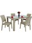 Elit Rattan 90x150 4 kişilik Elit Sandalye Camlı Masa Takımı 2