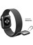 Apple Watch Uyumlu Seri 3-4-5-6-SE Premium 42-44 mm Metal Milano Kordon - Siyah 3