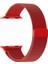 Apple Watch Uyumlu Seri 3-4-5-6-SE Premium 42-44 mm Metal Milano Kordon - Kırmızı 1
