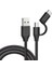 2in1 Micro Usb/type-C Örgü Metal 1.2 mt Şarj Kablosu 1