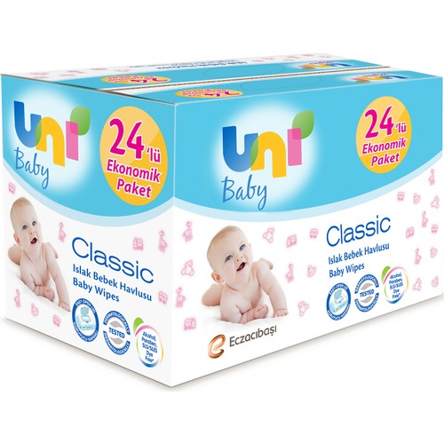 Uni Baby Classic Islak Havlu 24'lü Fırsat Paketi / 60x24 (1.440 Yaprak)