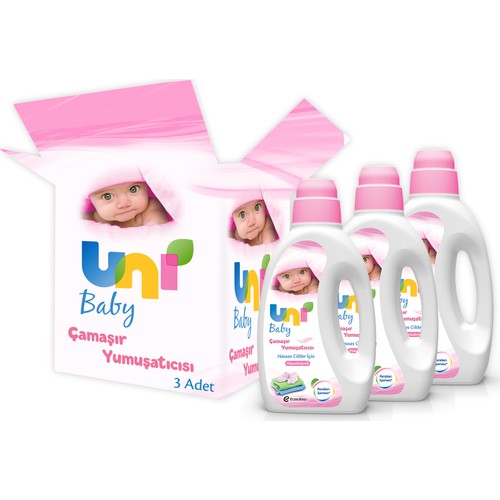 Uni Baby Çamaşır Yumuşatıcısı 1.500 ml 3'lü Ekonomik Fırsat Paketi