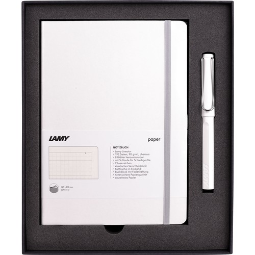 Lamy Yumuşak Kapak A5 Defter ve Roller Kalem Seti - Beyaz