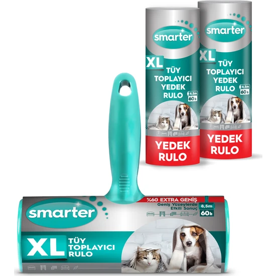 Smarter XL Tüy Toplayıcı Rulo  2 Yedek Rulo  Köpek