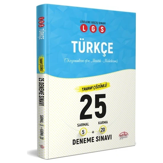 Editör Yayınları LGS Türkçe (5 Sarmal + 20 Karma) 25 Deneme Sınavı