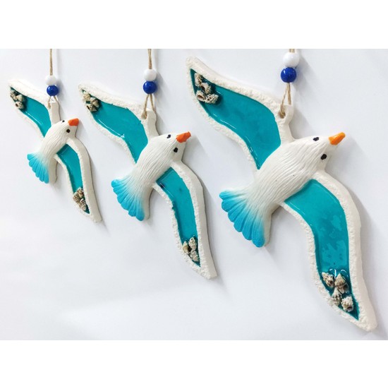 SüMe Deniz Kabuğu Süslemeli Polyester 3�lü Uçan Kuş Duvar Fiyatı SüMe Deniz Kabuğu Süslemeli Polyester 3�lü Uçan Kuş Duvar Fiyatı
