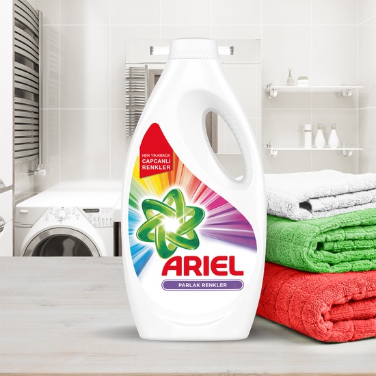 Ariel Sıvı Çamaşır Deterjanı Parlak Renkler 33 Yıkama 4�lü
