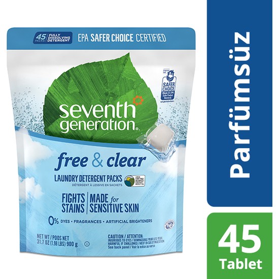 Seventh Generation Parfümsüz Tablet Çamaşır Deterjanı