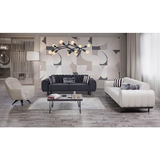 Yıldız Mobilya Başak Beyaz Salon Takımı Fiyatı Taksit Seçenekleri