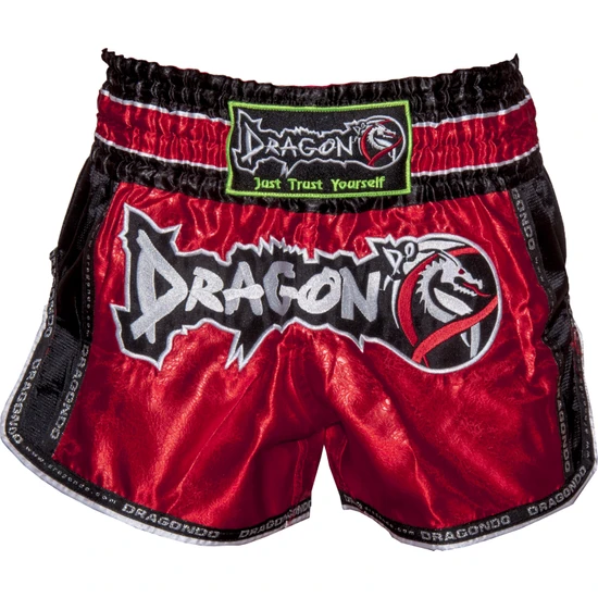 Dragon Retro Muay Thai Şortu - Kırmızı