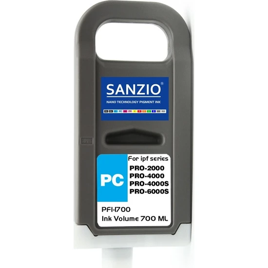 Sanzio Canon PFI-1700PC Kartuş 700ML Photo Cyan - Foto Mavi Plotter Kartuşu