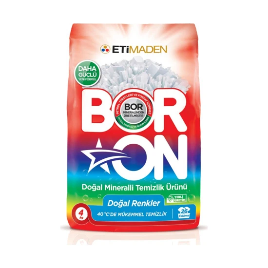 Boron Doğal Mineralli Temizlik Ürünü Doğal Renkler Renkliler 4 kg 26 Yıkama