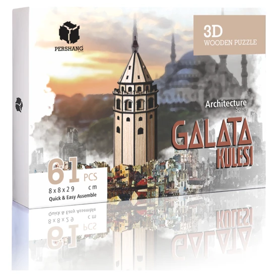 Pershang Galata Kulesi 63 Parça 3D Ahşap Puzzle