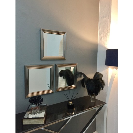 Mone 3�lü Gümüş Çerçeveli Dekoratif Salon Ofis Duvar Aynası Fiyatı Mone 3�lü Gümüş Çerçeveli Dekoratif Salon Ofis Duvar Aynası Fiyatı