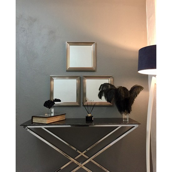 Mone 3�lü Gümüş Çerçeveli Dekoratif Salon Ofis Duvar Aynası Fiyatı Mone 3�lü Gümüş Çerçeveli Dekoratif Salon Ofis Duvar Aynası Fiyatı