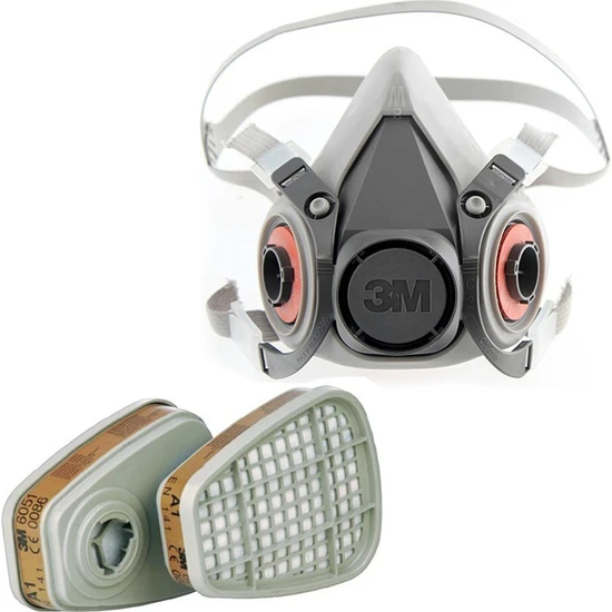 3M 6200 Yarım Yüz Maskesi ve 3M 6051 A1 Maske Filtresi