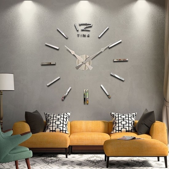 Dıy Clock Yeni Nesil 3D Duvar Saati Model 1 (Gümüş Ayna) Fiyatı Dıy Clock Yeni Nesil 3D Duvar Saati Model 1 (Gümüş Ayna) Fiyatı