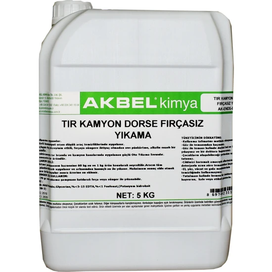 Akbel Tır Kamyon Dorse Fırçasız Yıkama 5 kg 1/60