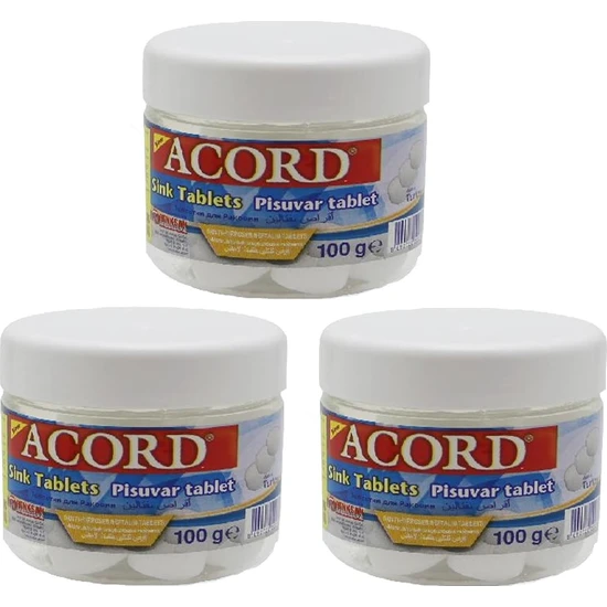 Acord Naftalin Pisuvar ve Lavabo Tablet 100 gr x 3 Adet