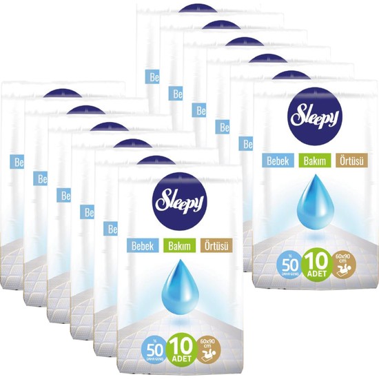 Sleepy Bebek Bakım Örtüsü Yeni Beyaz 60 x 90 cm 10�lu 12