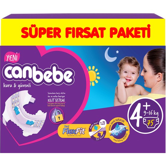 Canbebe Bebek Bezi Paketi No4+ 916 kg 75�li Fiyatı