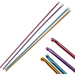 TıkTık AL Renkli Kısa Tunus Şiş Tığ Seti 25 cm (2,5-3-3,5-4 ) No 4 Adet Özellikleri ile Eğlenceli Hobi