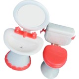 Bacca Bebek Ev Mobilyaları İçin Plastik Banyo Tuvalet ve Lavabo Aynası Seti (Yurt Dışından)