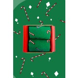 17 Gift Box Yılbaşı Hediye Kutusu 2'li Yeni Yıl Baston Şeker Konseptli Çorap Kutusu