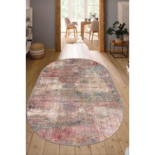 Napoli Home Dijital Baskılı Kaymaz Taban Yıkanabilir Oval Salon Halısı Mutfak Halısı Yolluk NDO-HT-134