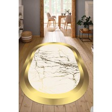Dijital Baskılı Kaymaz Taban Yıkanabilir Oval Salon Halısı Mutfak Halısı Yolluk NDO-SD-493