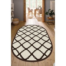 Dijital Baskılı Kaymaz Taban Yıkanabilir Oval Salon Halısı Mutfak Halısı Yolluk NDO-SD-511