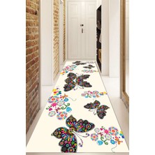 Dijital Baskılı Kaymaz Taban Yıkanabilir Modern Yolluk ve Koridor Halısı NDU-HS-514