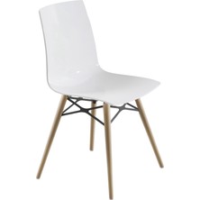 Papatya X-Treme Wox Sandalye Solid Beyaz Ahşap Kayın Ayaklı