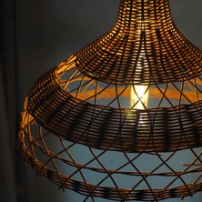 Rattam Bambu Avize Rattan Sarkıt: Infinity 40CM - Çam Kabuğu Renk