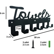 Aju Havlu Askısı Kancalı Duvara Monte Paslanmaz Su Geçirmez Havlu Bornoz Giysi Askısı Siyah