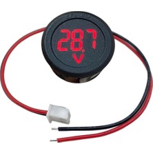 Elektronikport Voltmetre Dc 4-100V LED Dijital Ekran Dairesel - Kırmızı