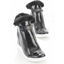 Bambi Siyah Rugan  Kadın Bot & Bootie K02628020608